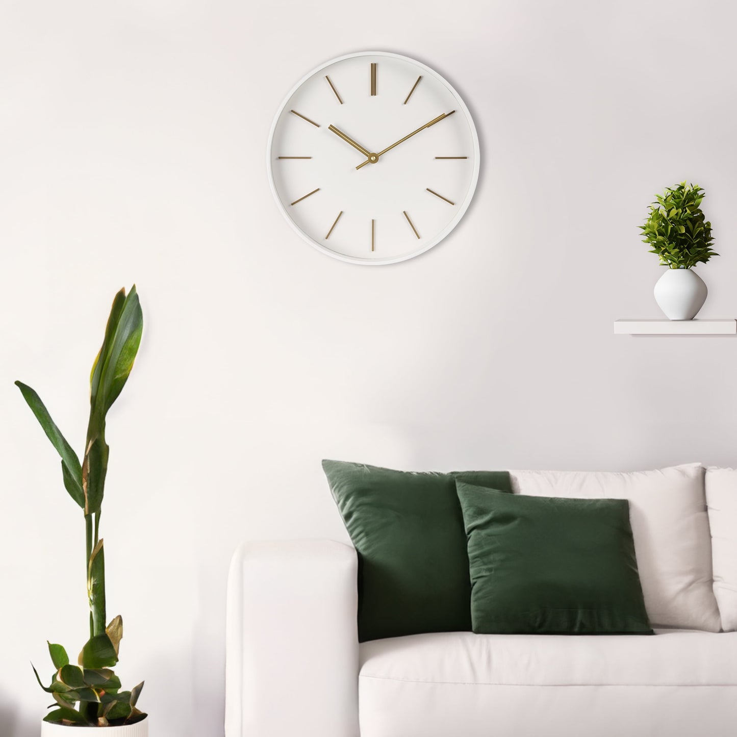 Better Homes & Garden 20" round Indoor Modern White Analog Wall Clock