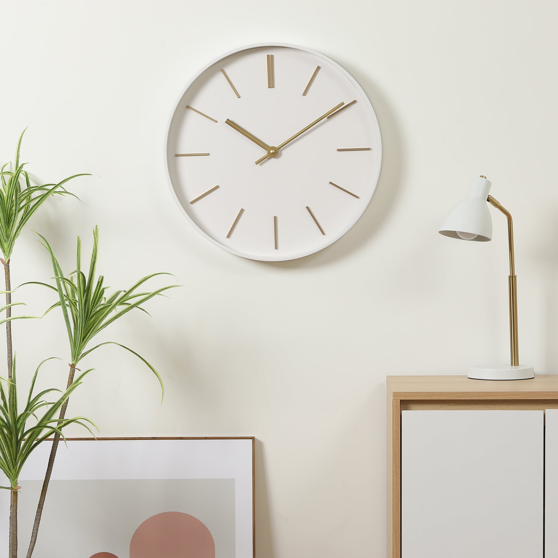 Better Homes & Garden 20" round Indoor Modern White Analog Wall Clock